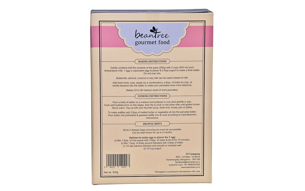Beantree Gourmet Food Pancake Mix Buckwheat & Oats   Box  500 grams